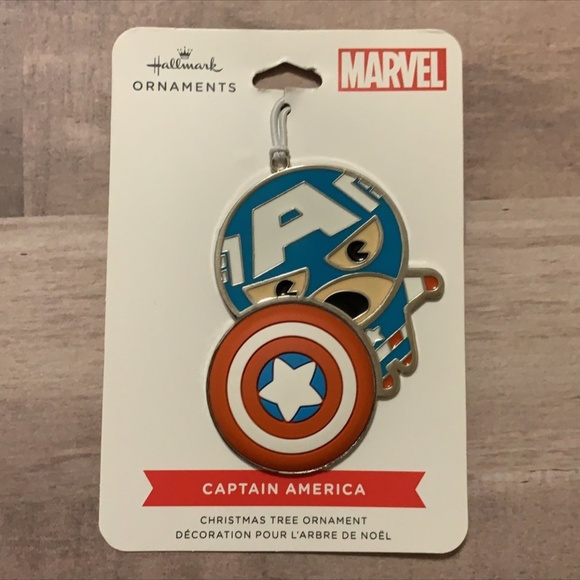 Hallmark Marvel Captain America Metal Christmas Ornament Lot of 2 - Picture 2 of 2